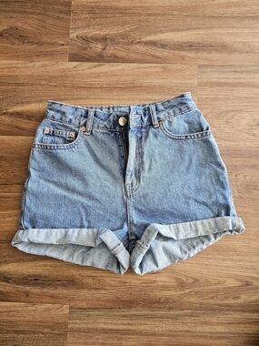 Asos High-Rise Denim Roll-Hem Women's Shorts